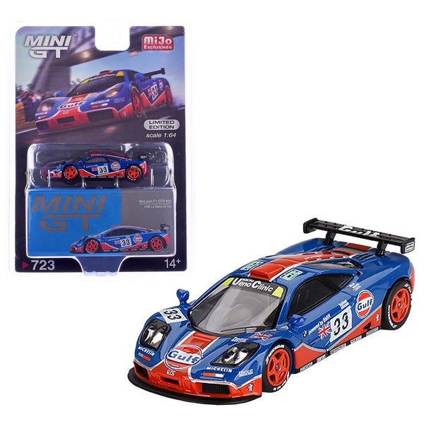 Diecast Collectibles Model Car Compatible with Mini GT 1:64 McLaren F1 GTR #33 1996 Le Mans 24Hr Gulf Blue Limited Edition MGT00723