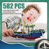 EtrealEli Fishing Boat Building Blocks Set-582pcs Ship Blocks for Kids, Realistic Design, DIY Learning Toy Model