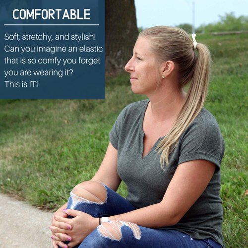 Hair Ties 20 Elastics Ponytail Holder Set No Crease Ribbon Bands (Gold)