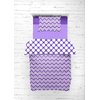 Bacati - Mix N Match Zigzag/dots 3 Pc Girls Toddler Bed Sheet Set Including Fitted Sheet, Flat Sheet and Pillow Case for US Standard Crib/Toddler Bed(Purple)