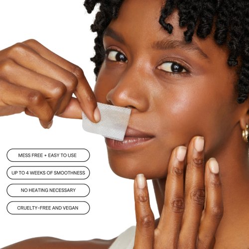 No Mo-Stache Mini Duo- 12 Count Brow and 12 Count Lip Wax Kit 2 Piece Set - As Seen On Shark Tank - The Quick Easy Way for Hair Removal On The Go - Easy To Use Wax Strips for Lip And Eyebrows - Wax Strips and Mini Tweezers for The Face and Eyebrows