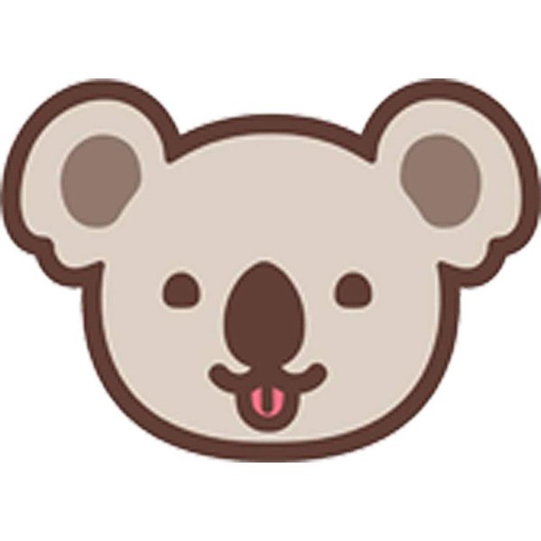Cute Adorable Kawaii Australia Koala Head Cartoon Vinyl Sticker (2" Wide, Tongue Out)
