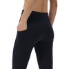 Keolorn Women's Bootleg Yoga Pants with Hidden Pockets Tummy Control Running Legging Long Bootcut(Black, Medium)