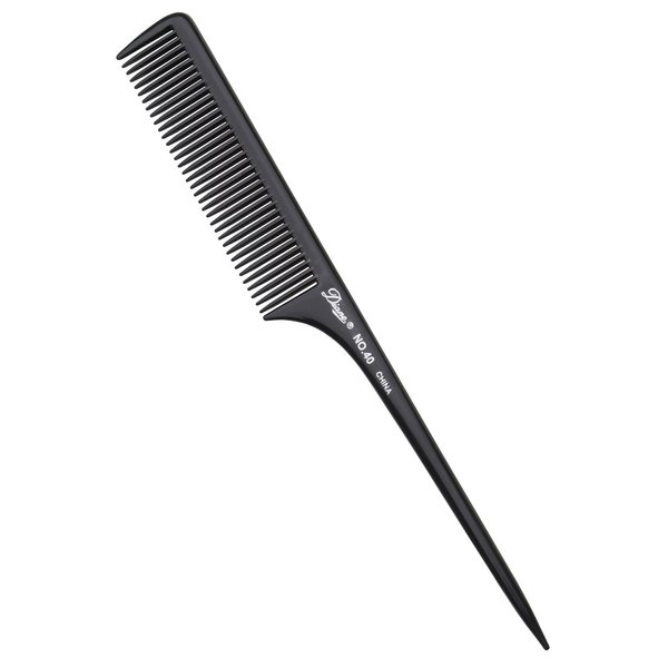 Diane 9 1/4" Thick Rat Tail Comb, Bone/Black