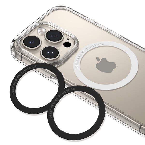 Syncwire Magnetic Metal Ring(3 Pack), Compatible with MagSafe Sticker, Support Wireless Charging, Universal Magnetic Conversion Kit for iPhone, Galaxy, All Phones & Standard Cases