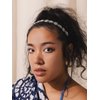 MINACHI Bohemian Beaded Sewn Rice Hair Band with Turquoise Beads, Elastic Cotton Rope, All-Match Face Hair Accessories, Ethnic Style for Women