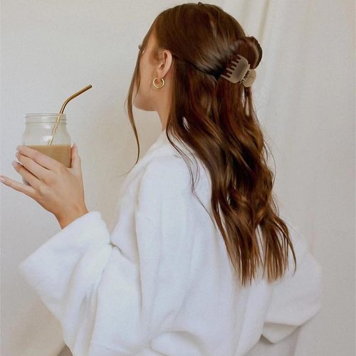 ATODEN Small Hair Clips Mini Claw Clips for Thin Hair 8Pcs Cute Hair Clips 2'' Square Neutral Claw Clips 1.5'' Double Row Teeth Matte Medium Hair Clips for Thick Thin Fine Hair Accessories