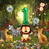 10pcs Jungle Safari Animal Balloons, Cute Jungle Theme Zoo Party Supplies Monkey Elephant Zebra Leopard Crocodile Giraffe Shaped for Birthday Party Decor (Number 1)