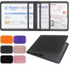 LumiMokki Car Registration and Insurance Holder, Leather Registration and Insurance Card Holder, vehicle Glove Box Organizer for Cards, Essential Document, Driver License Vehicle Paperwork (Black)