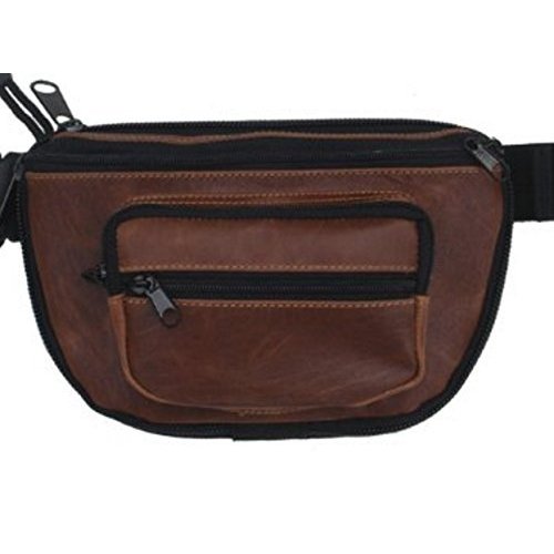 Small - DTOM Concealed Carry Fanny Pack Buffalo/Bison Leather-Tan