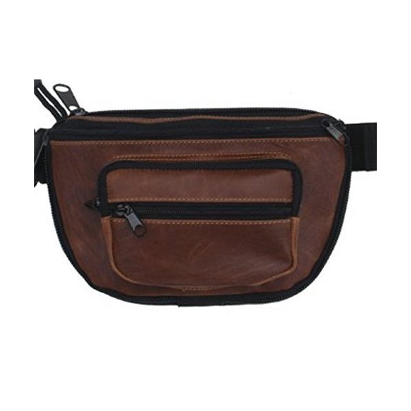 Small - DTOM Concealed Carry Fanny Pack Buffalo/Bison Leather-Tan
