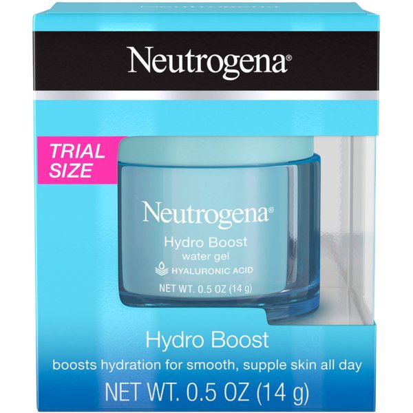 Neutrogena Hydro Boost Hyaluronic Acid Hydrating Water Face Gel Moisturizer for Dry Skin, Oil-Free, Non Comedogenic, Travel Size .5 oz