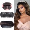 Bump It Up Volume Hair Bun Invisible False Hair Clip Hair Base Bump Fluffy Hair Pad Styling Increased Insert Tool Hairstyles Natural Extension DIY Accessories for Women Girls 2 Pieces(Dark Brown)
