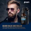 FEBOTE Biotin Beard Growth Kit for Men with Conditioning Oil and 0.25mm Massager Roller, Cedar Serum with Castor and Jojoba Oil, Grooming Softer Thicker Healthier-Looking Mustache Beard Care