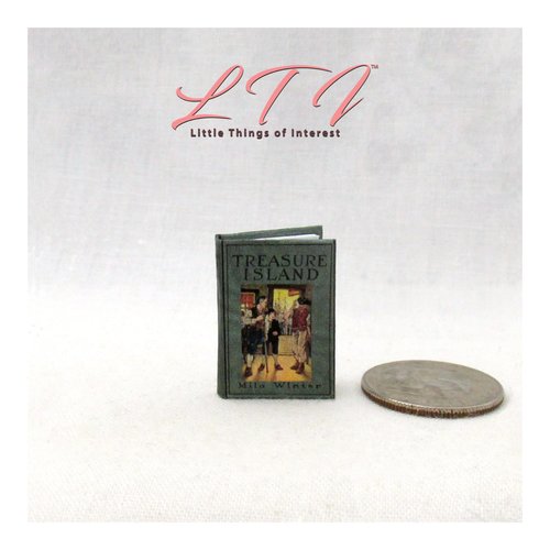 Miniature Children Story Book 1:12 Scale Illustrated Readable Book Treasure Island Mini Dollhouse Accessories by Little Things of Interest