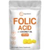 Folic Acid 1,000 mcg, 500 Coconut Oil Softgels (1mg) | Essential Prenatal Vitamins (Vitamin B9) | 1,667 mcg DFE | Third Party Tested, No Artificial Colors or Flavors | Non-GMO, Gluten Free