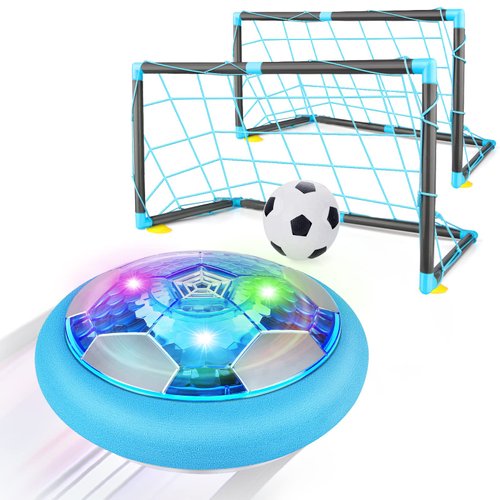 Kroyedfuw Hover Soccer Ball Set with 2 Goals, Rechargeable Indoor Air Floating Soccer Ball with LED Light and Foam Bumper, Perfect Birthday Xmas Gifts for Age 3 4 5 6 7 8-12 Year Old Kids Boys Girls