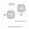 CZ Stud Earrings, Halo Stud Earrings for Women YOMELA White Gold 10MM Square Cubic Zirconia Stud Earrings Hypoallergenic for Women