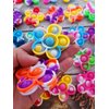 30 Packs Bulk Flowers Backpack Keychain Mini pop Fidget for boy and Little Girl,Kids，Students Birthday Party Favors,Students Bubble Prize
