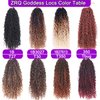 ZRQ 8 Packs 18 Inch Goddess Locs Crochet Braids Hair, 3 Tone Ombre Boho Faux Locs Crochet Hair,Synthetic Bohemian Locs Ombre Hippie Locs,Curly River Locs Hair Extension 1B3027#