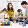 FLY2SKY 12 Packs Easter Egg Basket Stuffers Plush Bunny Plastic Easter Eggs Fillers Kids Party Favors Surprise Easter Eggs Hunt Games Supplies Birthday Gifts Toddler Girls Toys Goodies Bags