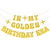 In My Golden Birthday Era Banner, Glitter Gold Happy Birthday Banner Golden Birthday Party Banner for Singer Birthday Party Decorations