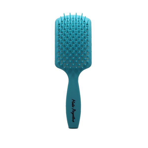 Moto Perpetua Retro Vibes Detangling Hair Brush, Flexible, Wet and Dry, Square Shape, Gentle, Smooth, Sky Blue