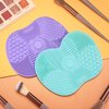 HexinYigjly 2 Pcs Silicone Make Up Brush Cleaning Mat, Makeup Brush Cleaner Mats, Cosmetic Cleaning Pads, Portable Washing Tool with Suction Cup for Makeup Cosmetic Brushes