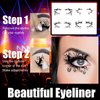 BASEMMAHER 4 Pairs Halloween Eyeshadow Eyeliner Stickers Spider Web Bat Spooky Temporary Tattoo Stickers Face Eye Makeup 3D Self-Adhesive Eye Shadow Decals for Women Girls Halloween Masquerade Party