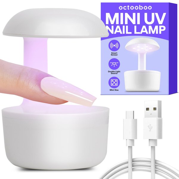 Octooboo Mini UV Light for Nails, Small UV Nail Lamp, Nail UV Light, Portable Gel Nail Lamp, Nail Cure Light with Smart Sensor, Nail Dryer for Fast Curing, UV LED Nail Lamp for Manicure Starters