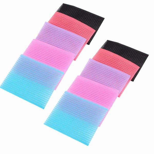 5Bags/10PCS Hair Fringe Stickers Magic Bangs Square Hair Pads Holders Hair Fixed Clip Hairpin Seamless Plastic Paste Posts Tape 3x2.4'' for Girls Women Hair Accessory