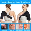 Shoulder Heating Pad, Rotator Cuff Shoulder Brace Heated Wrap, 3 Heat Settings Heating Shoulder Brace Pad, Shoulder Compression Sleeve Massager for Pain Relief deep Tissue Red