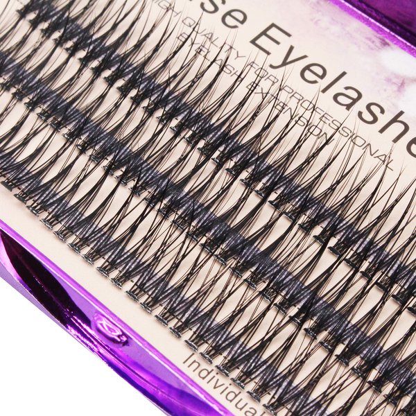 Bodermincer 120pcs 0.10mm Thickness Handmade Fish Tail False Lahses Thick Natural Long Black Individual False Eyelashes Fake Eye Lashes Extensions Makeup Tool (16mm)