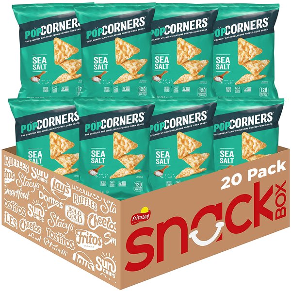 PopCorners Popped Corn Snacks, Sea Salt Gluten Free, 1 Ounce (Pack of 20)
