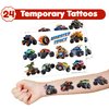48 PCS Monster Truck Party Favors 24PCS Tattoos Stickers 24PCS Slap Bracelets Wristbands Perfect for Themed Birthday Baby Showers or Classroom Rewards Ideal Decor and Gifts for Girls and Boys