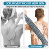 Inmorven Back Scrubber for Shower Exfoliating Body Scrubber 40 inch Double-Sided Back Exfoliator Scrub Towel, Bath Body Brush Widened Back Washer with Handle for Men and Women,Grey