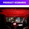 Portable Car Roof Star Night Light, Adjustable USB Flexible Interior Lamp, Auto Rotation Breathing and Sound Activated LED Romantic Projector for Cars, Bedrooms, Parties, etc (Red)