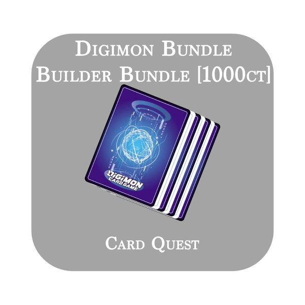 Digimon Card Game TCG - Builder Bundle Lot Pack [1000 Random Cards]