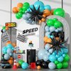 Race Car Balloon Garland Arch Kit,120PCS Dusty Blue Green Orange Black Balloons and Star Foil Balloons,for Birthday,Baby Shower,Racing Car Theme Party Supplies,Race Car Party Decorations