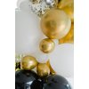 Black Gold White Confetti Balloons Garland Kit 112pcs 3 sizes 2 Foil Fringe Back drop Birthday Party Wedding Graduation Holiday Celebrating clear latex with black gold confetti dots 12 accessories