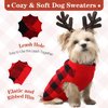Kuoser Dog Sweater Pullover Knitwear, Dog Christmas Sweaters Classic Plaid Cable Knitted Wear, Dog Turtleneck Puppy Cold Weather Clothes for Small Medium Dogs