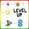 HOMEZZO Video Game 8th Birthday Party Supplies, Level Up Letter Balloons, Boo Balloon, Balloons Arch for Kids 8th Birthday Decorations