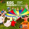 GSi Kids Play Parachute Rainbow Parachute Toy Tent Game for Children Gymnastics Cooperative Play and Outdoor Playground Activities (12 Feet)