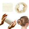 Invisible Hair Nets and U Shaped Hair Pins Set/Hair Bun Shaper Set with 50Pcs Elastic Edge Mesh Hair Nets and 10Pcs Positioning U Shaped Hair Pins for Women Hair Bun(Blonde)