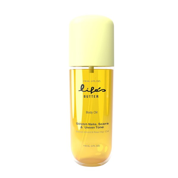 Life's Butter Body Oil with Jojoba Oil, Sweet Almond Oil, Sunflower Oil, Grapeseed Oil for Scars and Stretchmarks, Body Oil for Pregnancy Improves elasticity and Visibily Firms and Tones | 100% Natural