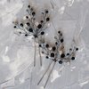 Kercisbeauty Handmade Wedding Hair Pins with Black Crystal Beads Rhinestones for Brides Bridal Hair Piece Prom Women Hair Accessories 2pcs
