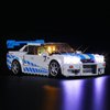 LED Lighting Kit for Lego Speed Champions 2 Fast 2 Furious Nissan Skyline GT-R (R34),Creative Light for Lego 76917 Race Car Toy, A Idea Gift for Kids or Fans (Lights Only, No Lego Models)