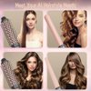 3-in-1 Round Brush Curling Iron Set,Ceramic Curling Wand (0.35"-1") 11/2 Inch Professional Heat Round Brush,30-Second Fast Heat-up, Detachable Dual Voltage Curling Iron - Hair Beauty Essentials