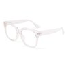 JIM HALO Oversized Blue Light Glasses for Women Square Chunky Bluelight Computer Glasses Reduce Eye Strain Clear