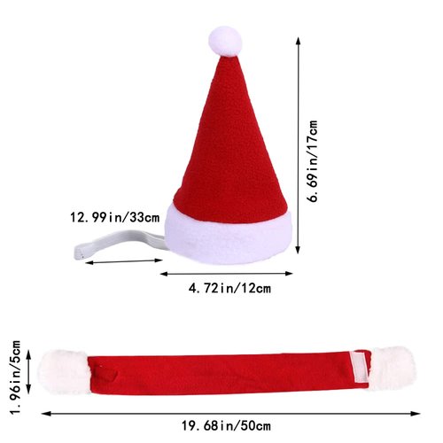 YUJUN 2PCS Cat Christmas Costume Christmas Pet Santa Hat with Scarf Outfit for Puppy Kitten Christmas Party Costume Supplies